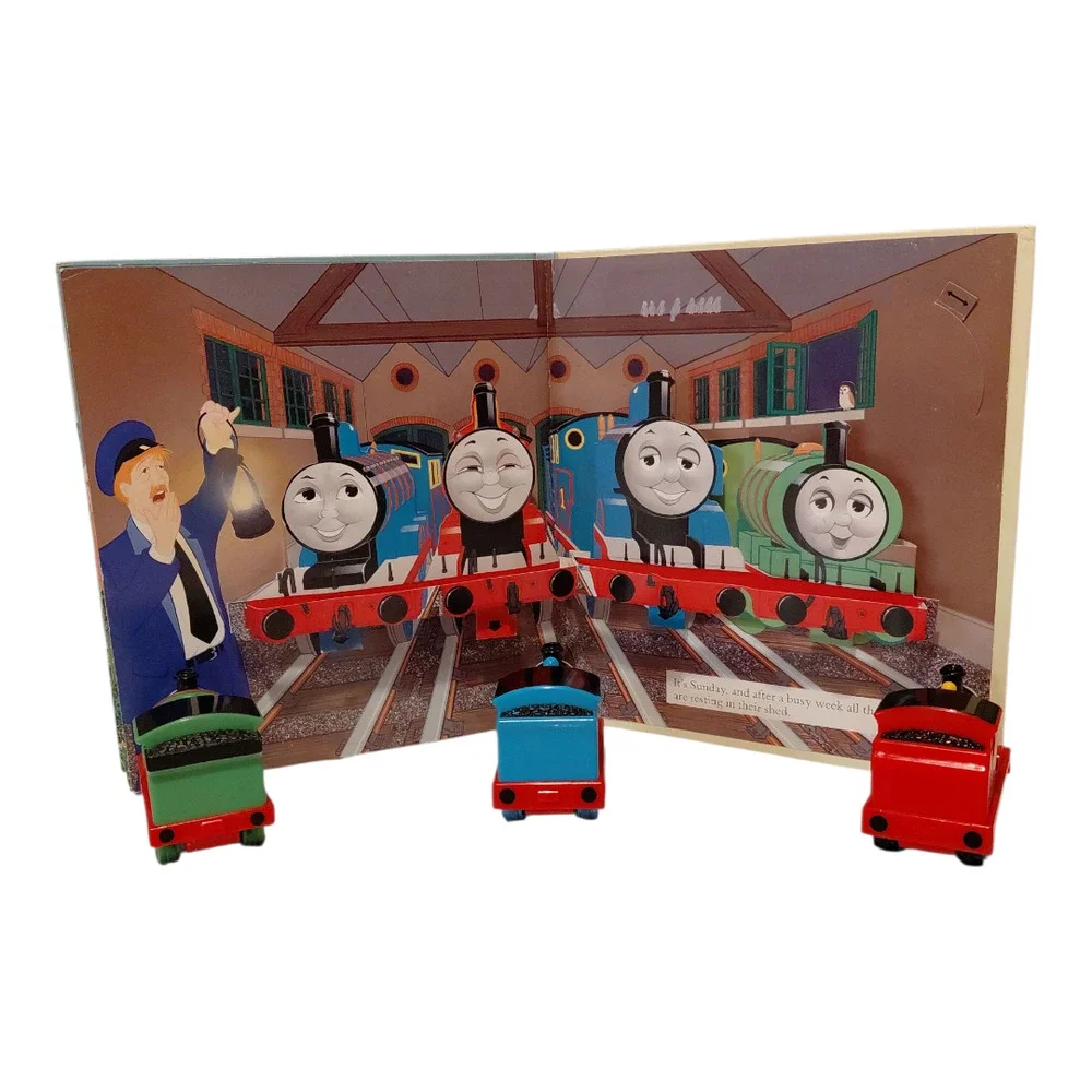 RARE Thomas & Friends Trains Pop Up Book Whistle Bundle